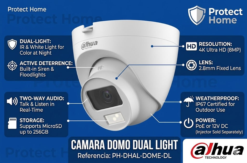 Cámara Domo Dahua Dual Light 2MP